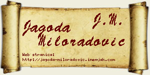 Jagoda Miloradović vizit kartica